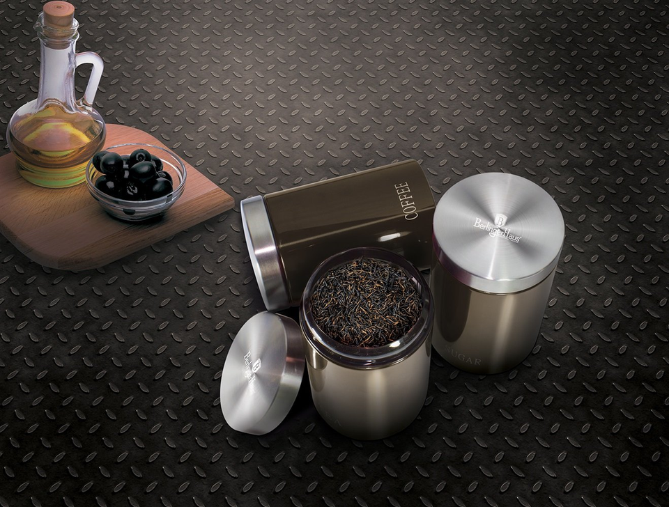 Kitchen Canister Set Berlinger Haus BH/1348 Metallic Carbon Collection
