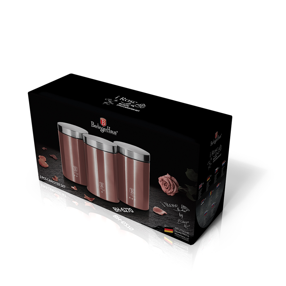 3 Piece Kitchen Canister Set Berlinger Haus BH/6270 I-Rose