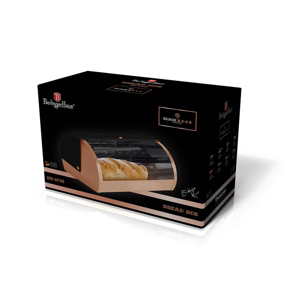 Bread Box Berlinger Haus BH-1735 Black Rose Collection
