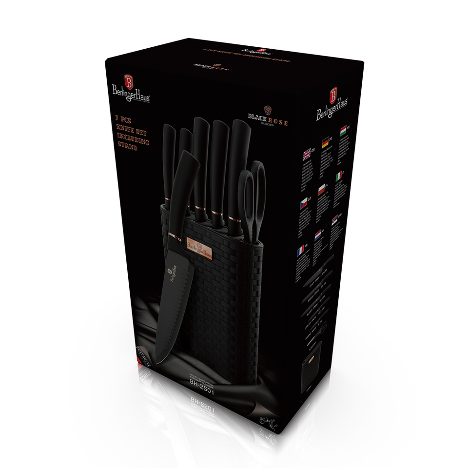 7-Piece Knife Set & Stand Berlinger Haus BH/2501 Black Rose