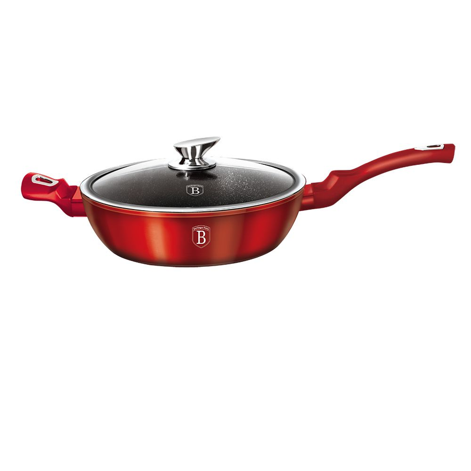 Deep Frying Pan with Lid 28cm Berlinger Haus BH/1260 Burgundy