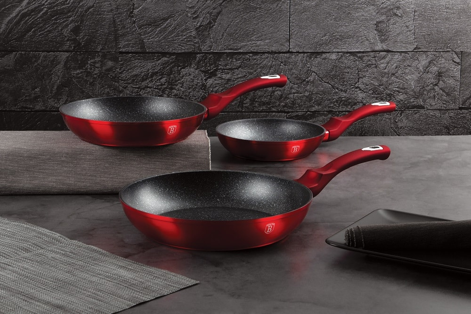 Frying Pan Set Berlinger Haus BH/1288 Metallic Burgundy Line