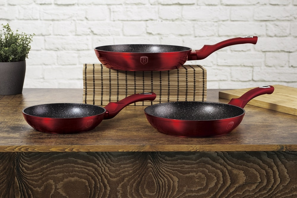 Frying Pan Set Berlinger Haus BH/1288 Metallic Burgundy Line