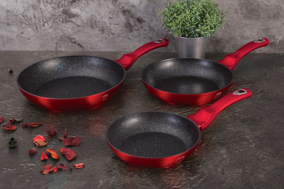 Frying Pan Set Berlinger Haus BH/1288 Metallic Burgundy Line