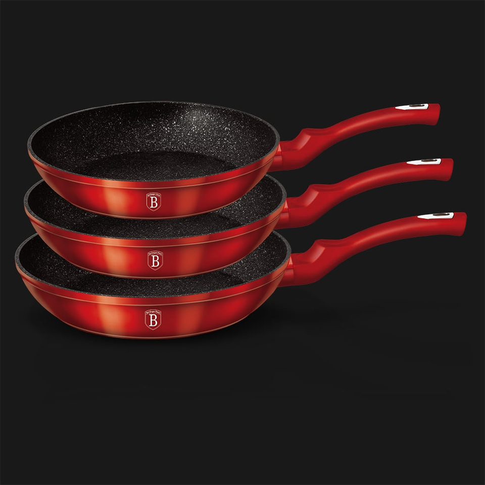 Frying Pan Set Berlinger Haus BH/1288 Metallic Burgundy Line