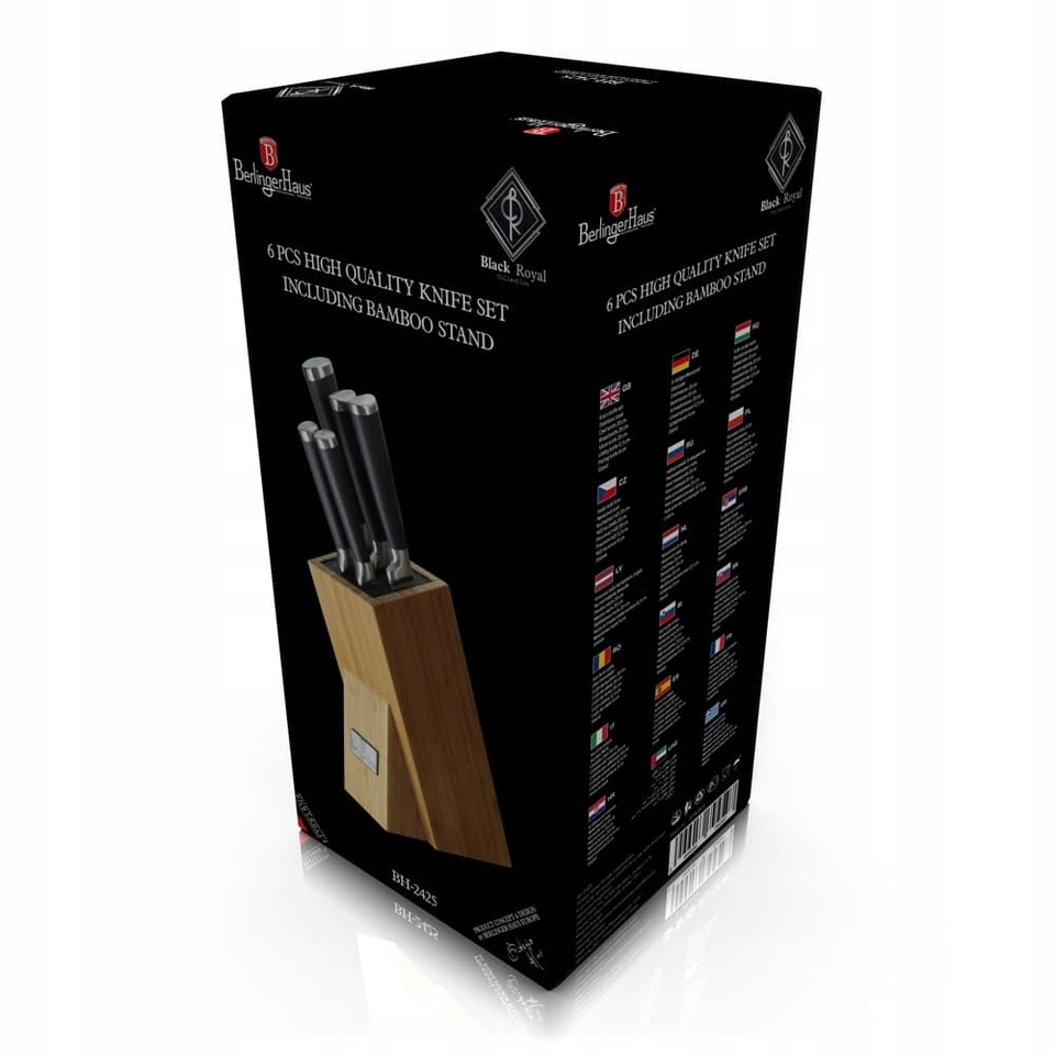 Knife Set with Bamboo Stand Berlinger Haus BH/2425 Black