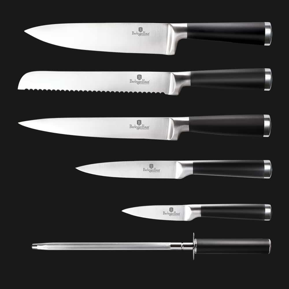 Knife Set with Bamboo Stand Berlinger Haus BH/2425 Black