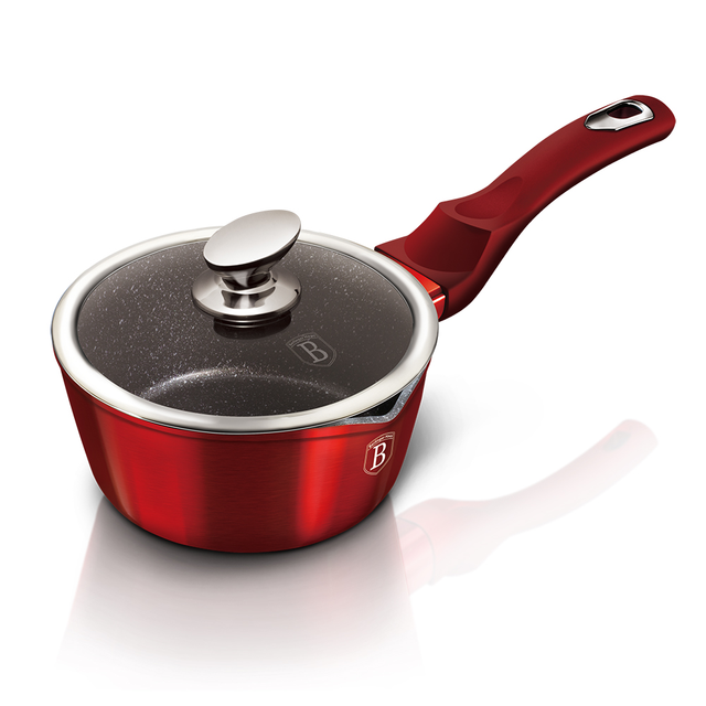 Saucepan with Glass Lid 16 cm Berlinger Haus BH/1525 Burgundy Line