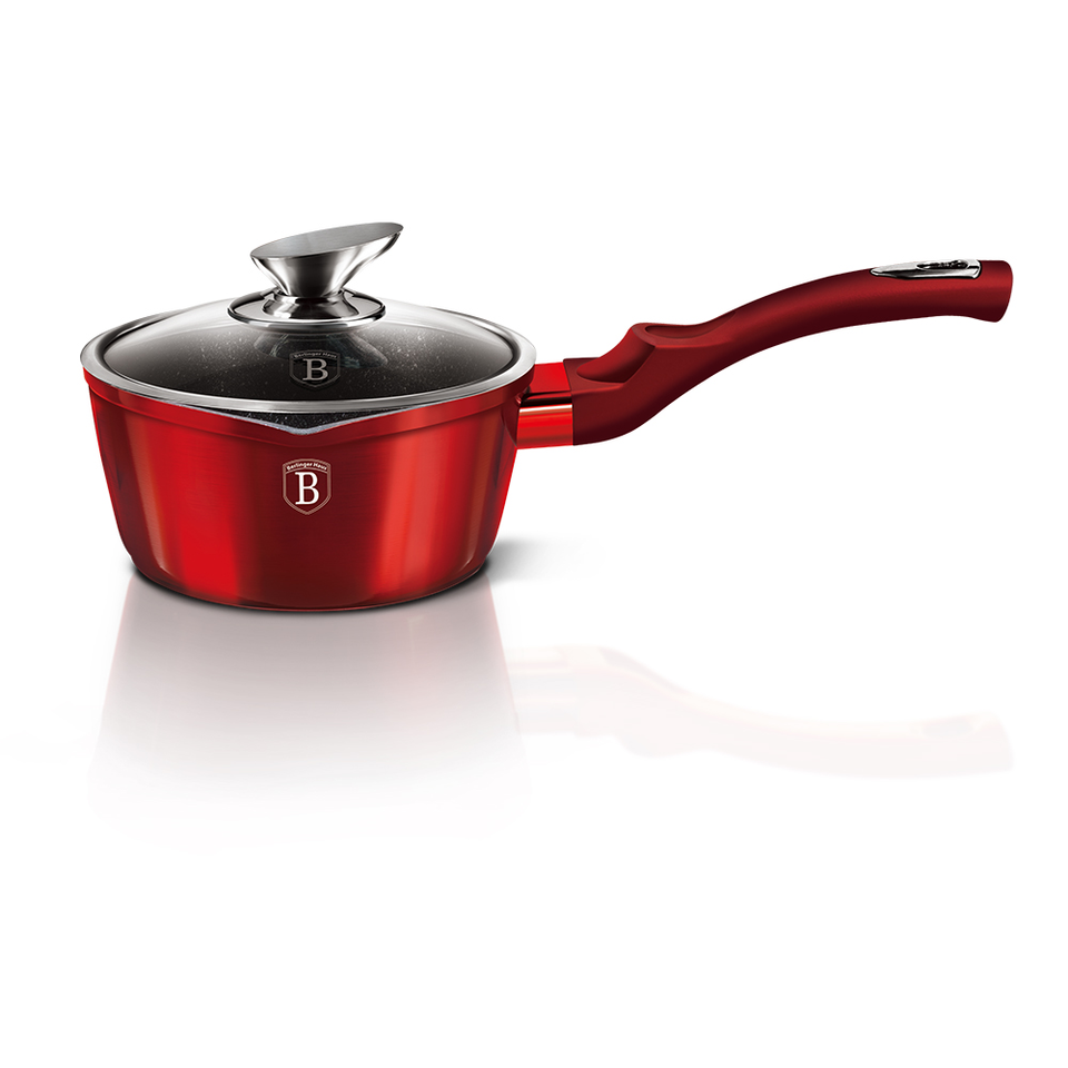 Saucepan with Glass Lid 16 cm Berlinger Haus BH/1525 Burgundy Line