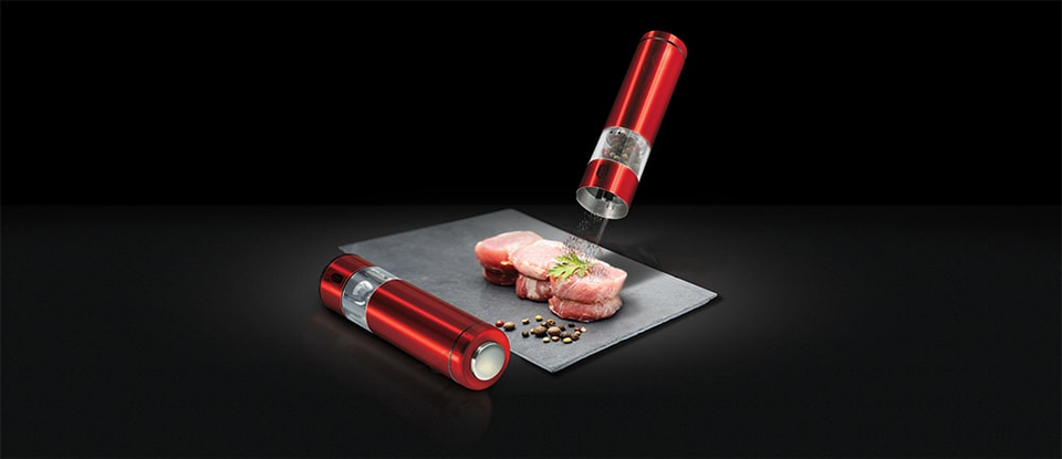 Electric Salt or Pepper Mill Berlinger Haus BH/1907 Metallic Burgundy Line