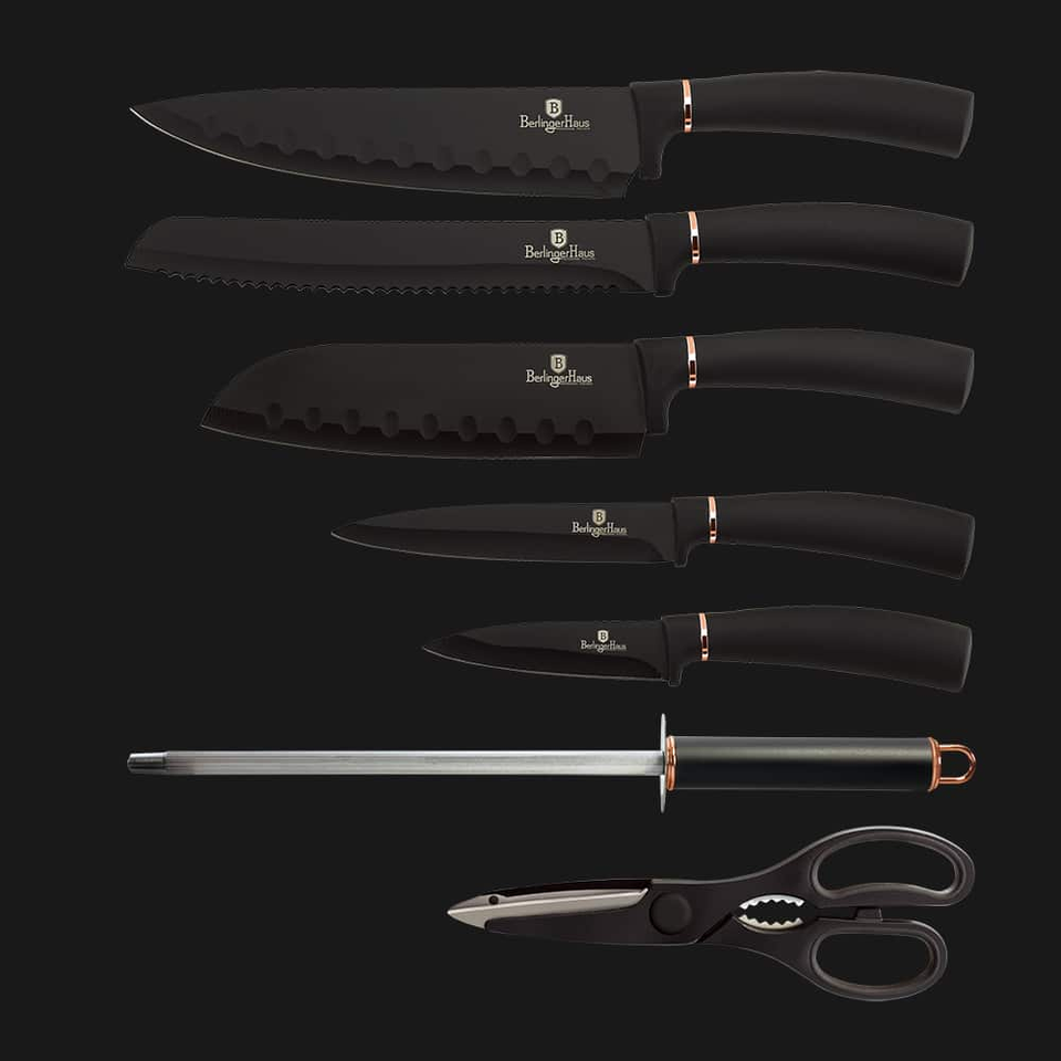 8Piece Knife Set Berlinger Haus BH2421 Black Rose Collection