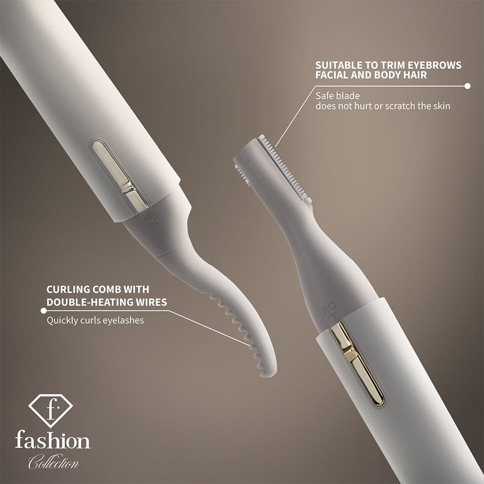 Heated Eyelash Curler & Electric Shaver 2-in-1 Cream / Gold – Berlinger Haus FTV0135
