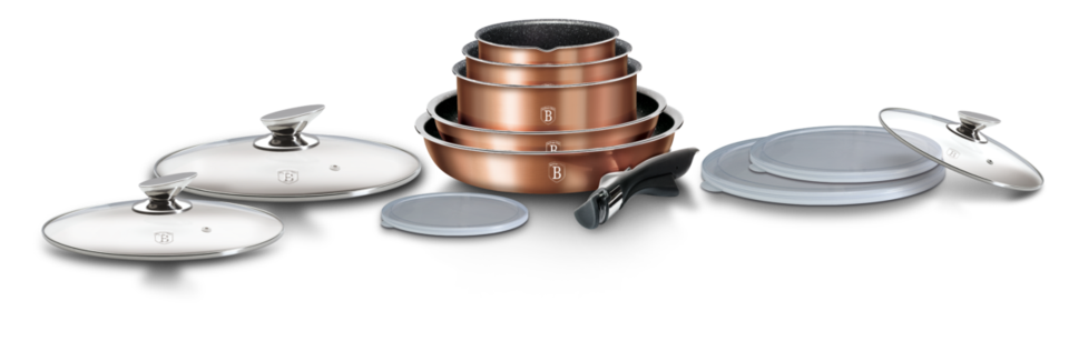 12-Piece Cookware Set Berlinger Haus BH/1591 Rose Gold Collection