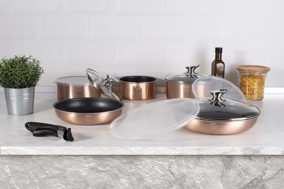12-Piece Cookware Set Berlinger Haus BH/1591 Rose Gold Collection