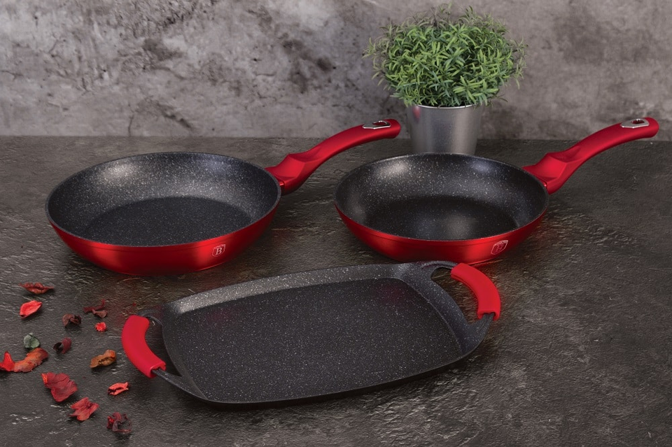 Frying Pan Set Berlinger Haus BH/1668 Metallic Burgundy Line