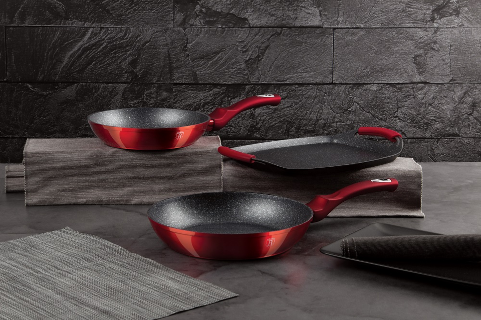 Frying Pan Set Berlinger Haus BH/1668 Metallic Burgundy Line