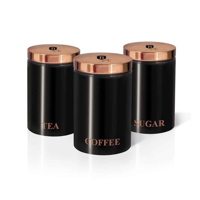 Kitchen Canister Set Berlinger Haus BH/1734 Black Rose Collection
