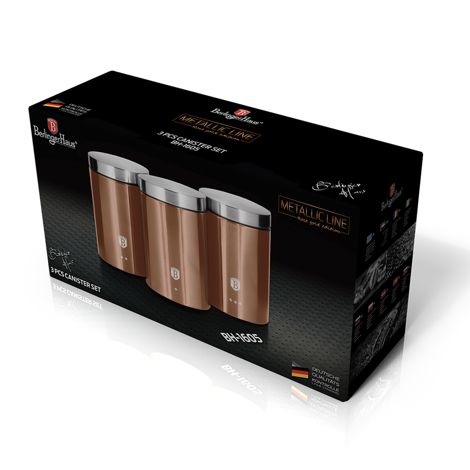 Kitchen Canister Set Berlinger Haus BH/1605 Rose Gold Collection