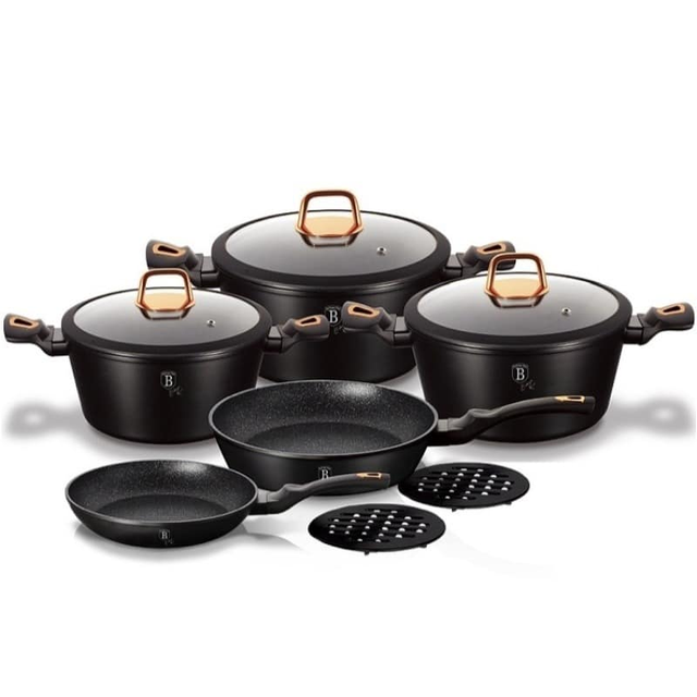 10-Piece Cookware Set Berlinger Haus BH/1645 Black Rose Collection