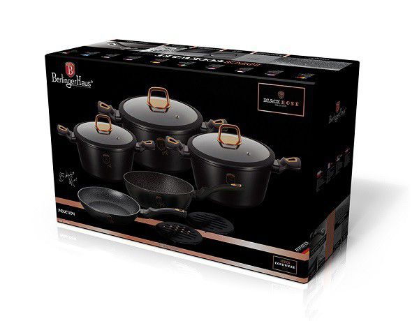 10-Piece Cookware Set Berlinger Haus BH-1645 Black Rose