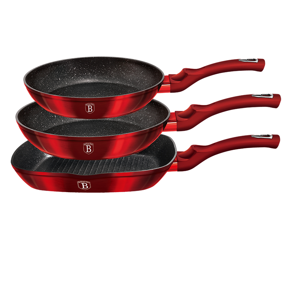 Frying Pan Set Berlinger Haus BH/1289 Metallic Burgundy Line