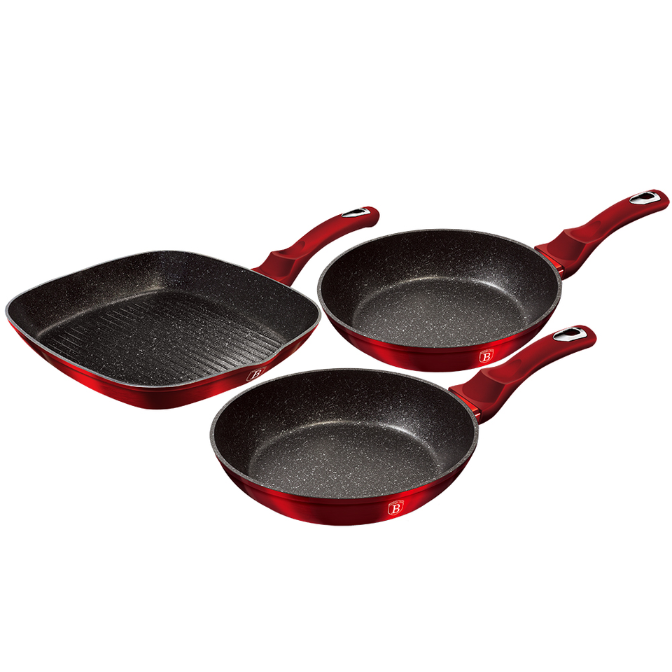 Frying Pan Set Berlinger Haus BH/1289 Metallic Burgundy Line