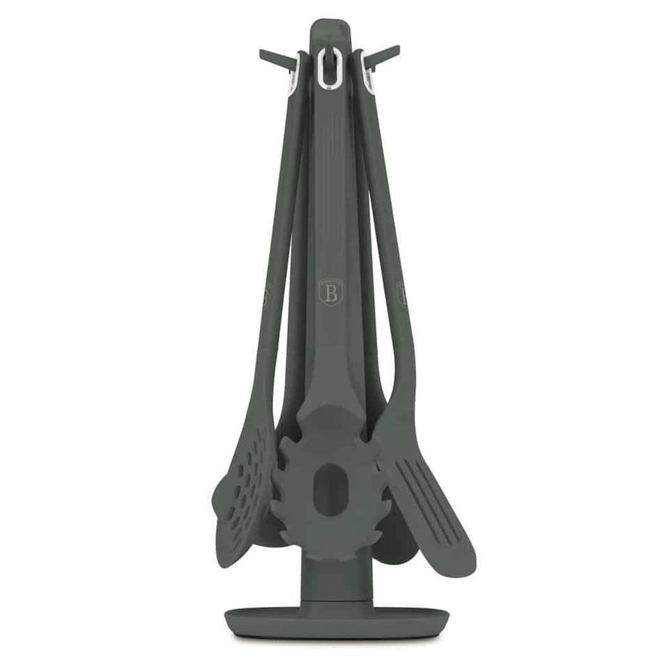 6 pcs Kitchen Tool Set with Rotating Stand, Matt Green – Berlinger Haus LPBH265