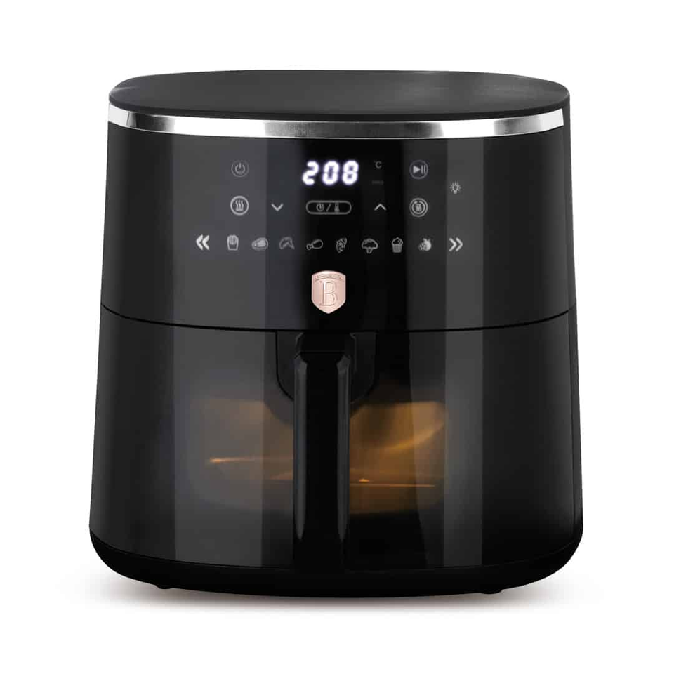 Air Fryer 6.15L with Visible Window, Black–Rose Gold – Berlinger Haus LPBH237