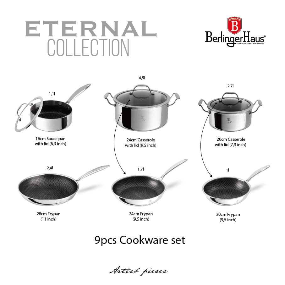 9-Piece Cookware Set, Eternal Berlinger Haus BH8524