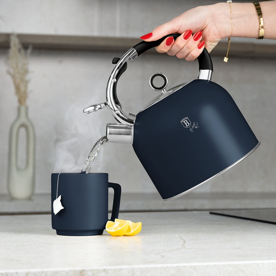 Kettle with Glass Lid 3.0L, Matt Blue Berlinger Haus BH8918