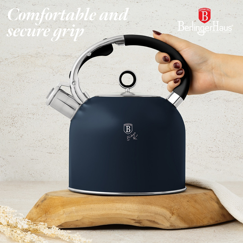 Kettle with Glass Lid 3.0L, Matt Blue Berlinger Haus BH8918