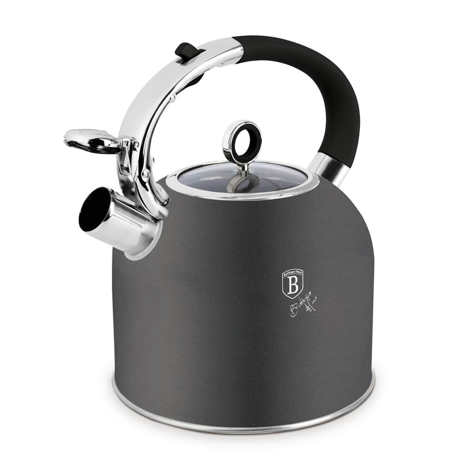 Kettle with Glass Lid 3.0L, Matt Anthracite Berlinger Haus BH8917