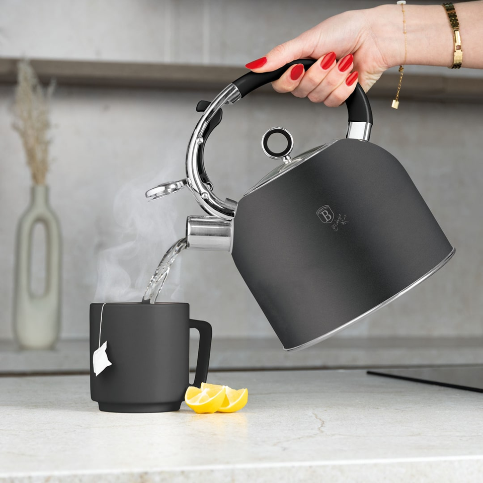 Kettle with Glass Lid 3.0L, Matt Anthracite Berlinger Haus BH8917