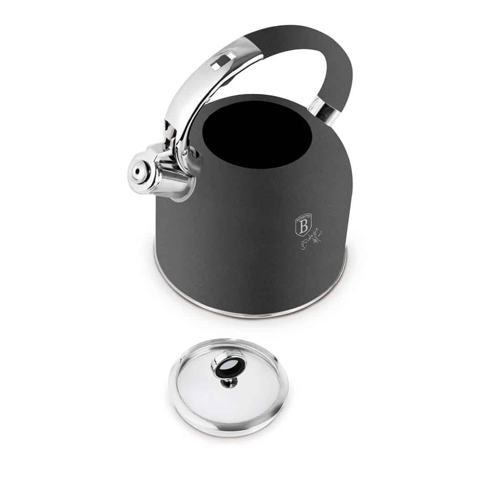 Kettle with Glass Lid 3.0L, Matt Anthracite Berlinger Haus BH8917