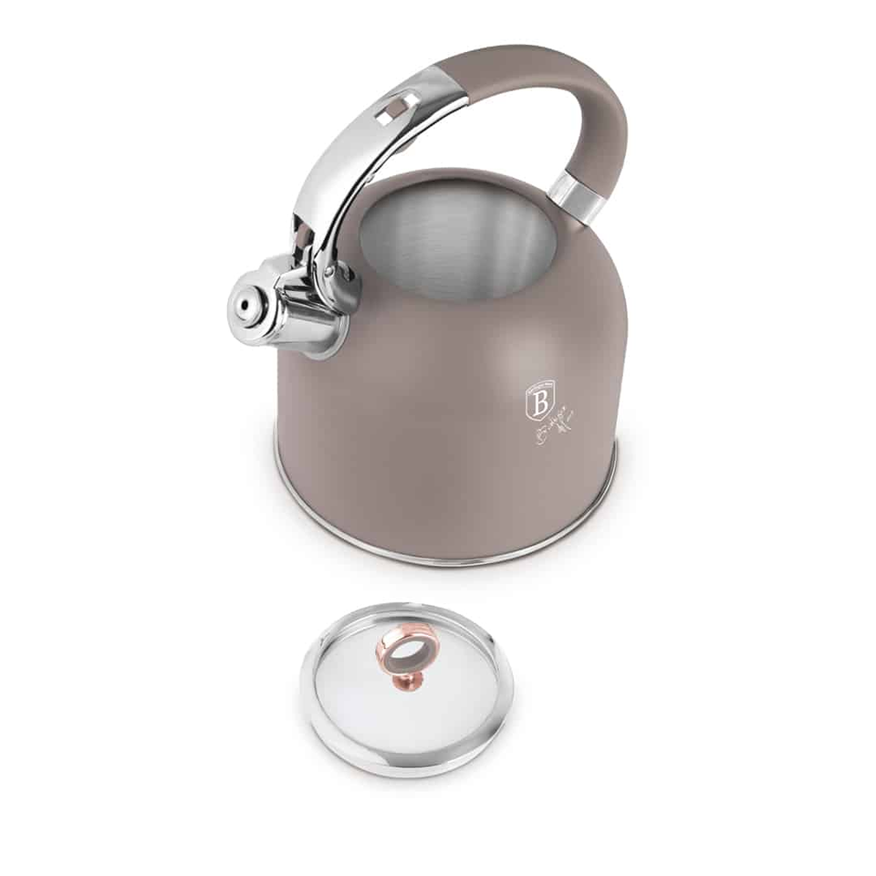 Kettle with Glass Lid 3.0L, Berlinger Haus BH8914 Taupe