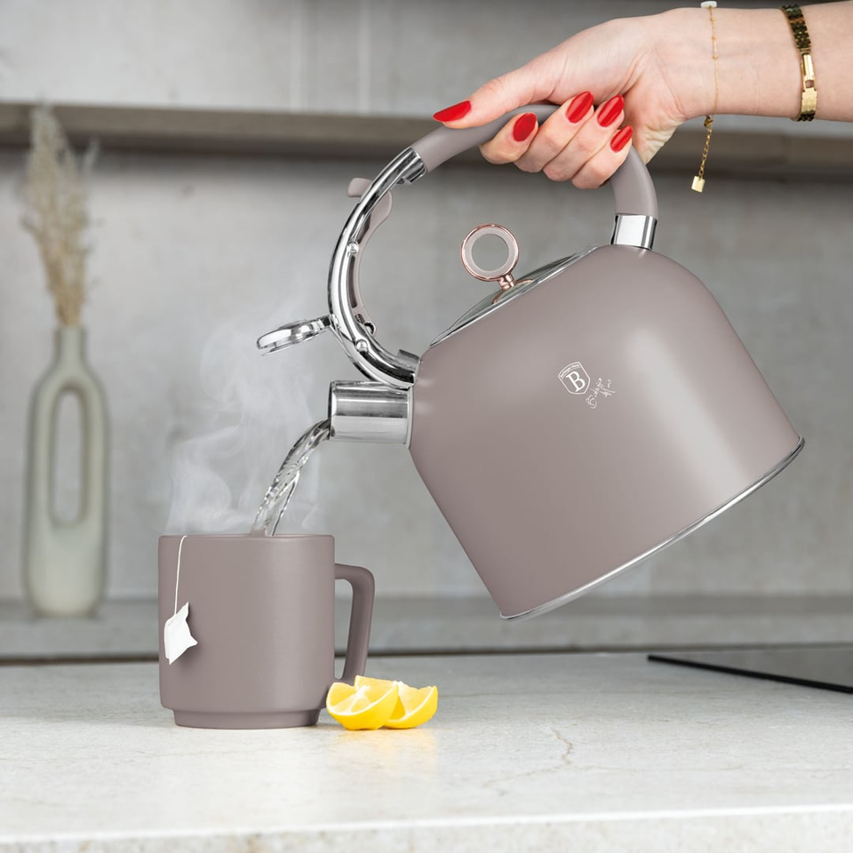 Kettle with Glass Lid 3.0L, Berlinger Haus BH8914 Taupe