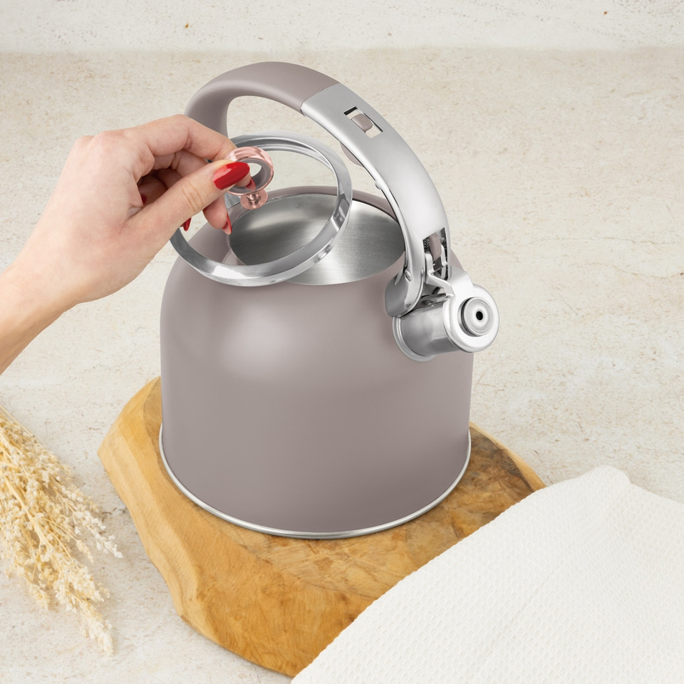 Kettle with Glass Lid 3.0L, Berlinger Haus BH8914 Taupe