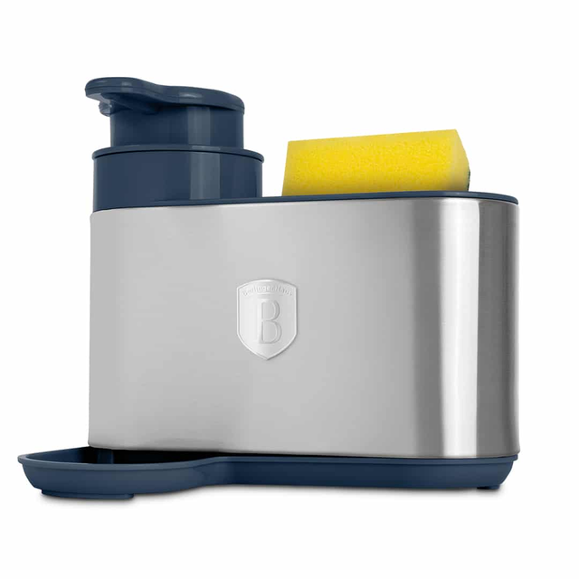 Soap Dispenser, 2-in-1 with Sponge Holder | Matt Blue | Berlinger Haus BH8936