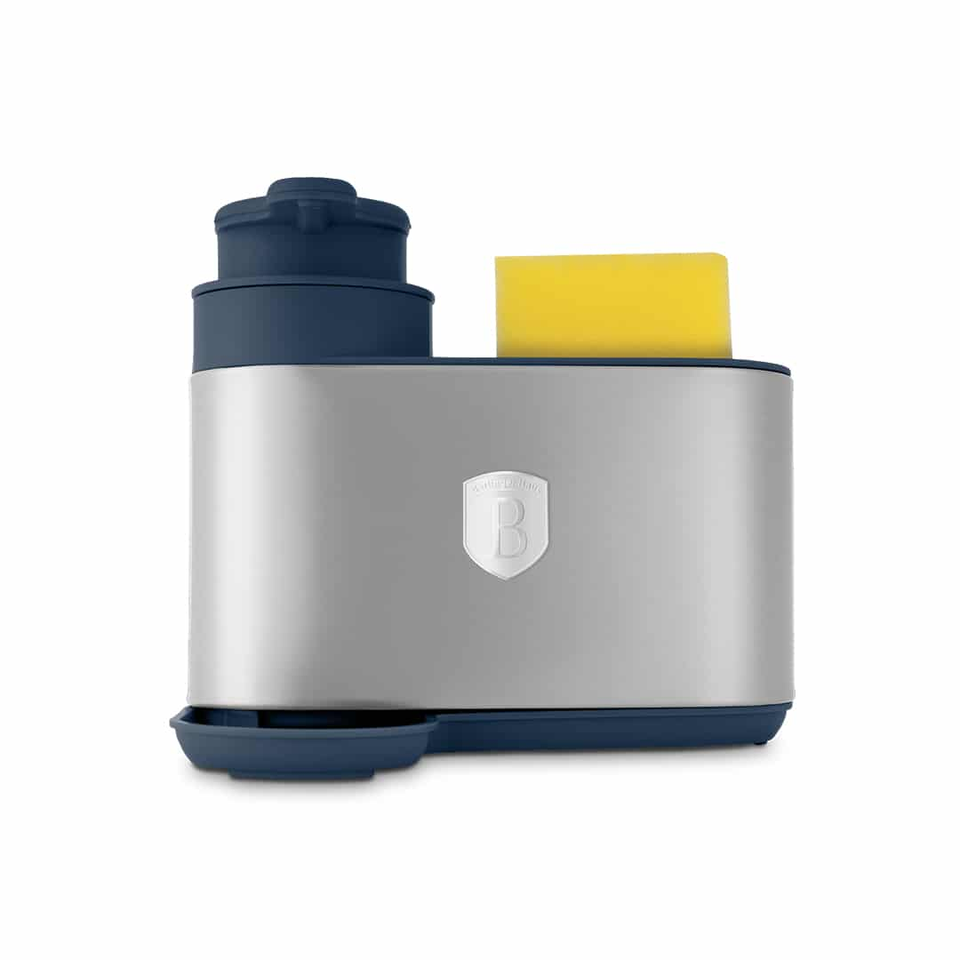 Soap Dispenser, 2-in-1 with Sponge Holder | Matt Blue | Berlinger Haus BH8936