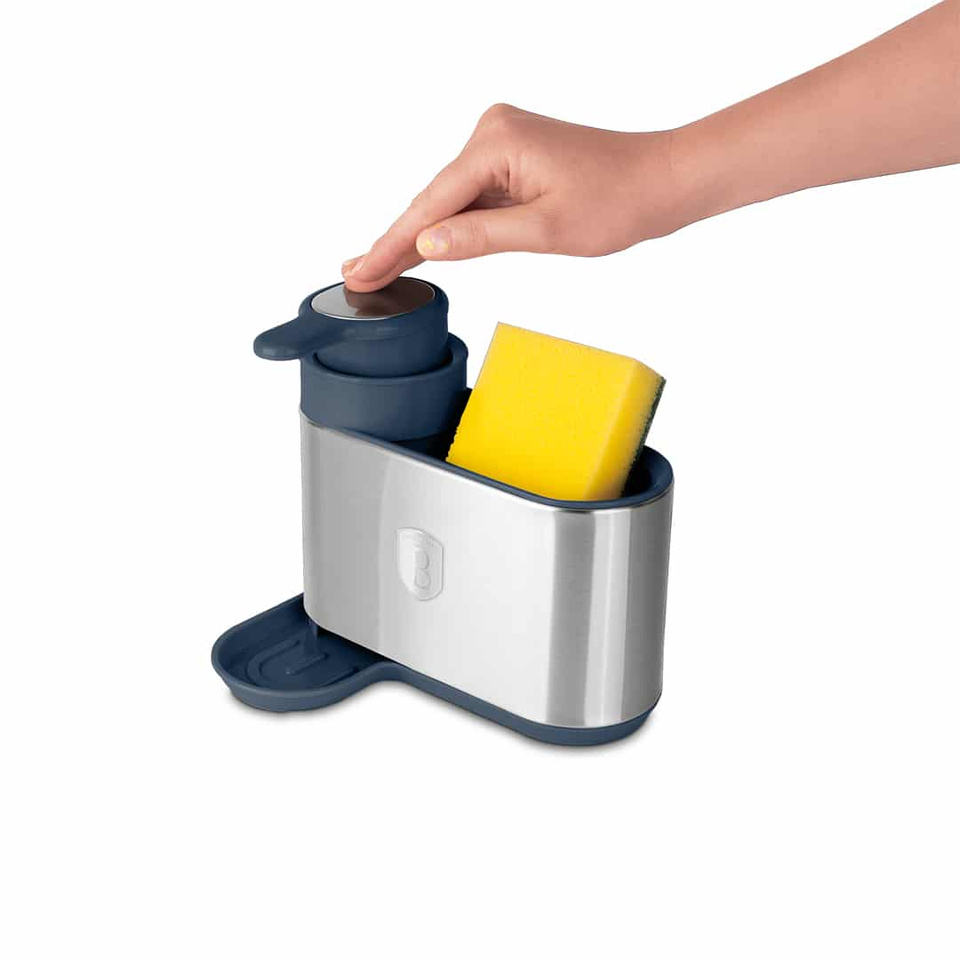 Soap Dispenser, 2-in-1 with Sponge Holder | Matt Blue | Berlinger Haus BH8936