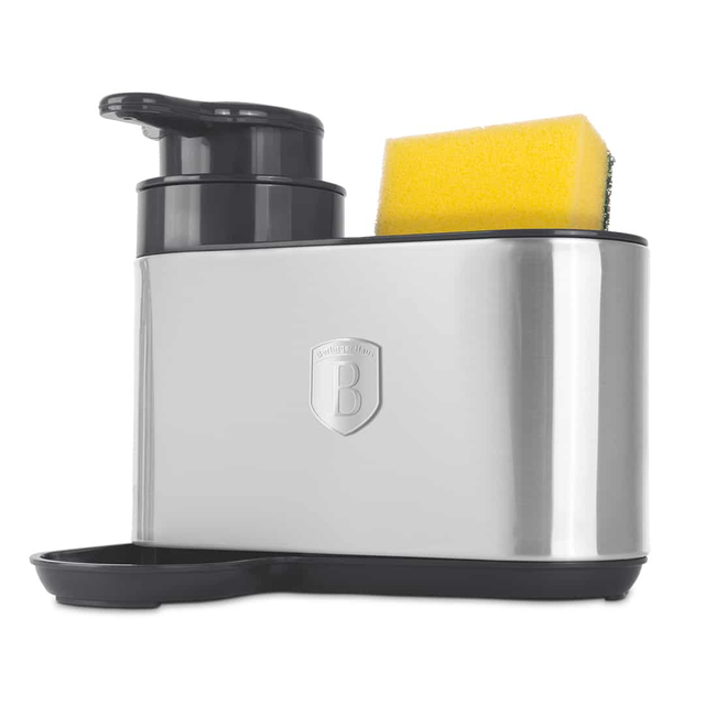 Soap Dispenser, 2-in-1 with Sponge Holder | Matt Anthracite | Berlinger Haus BH8935