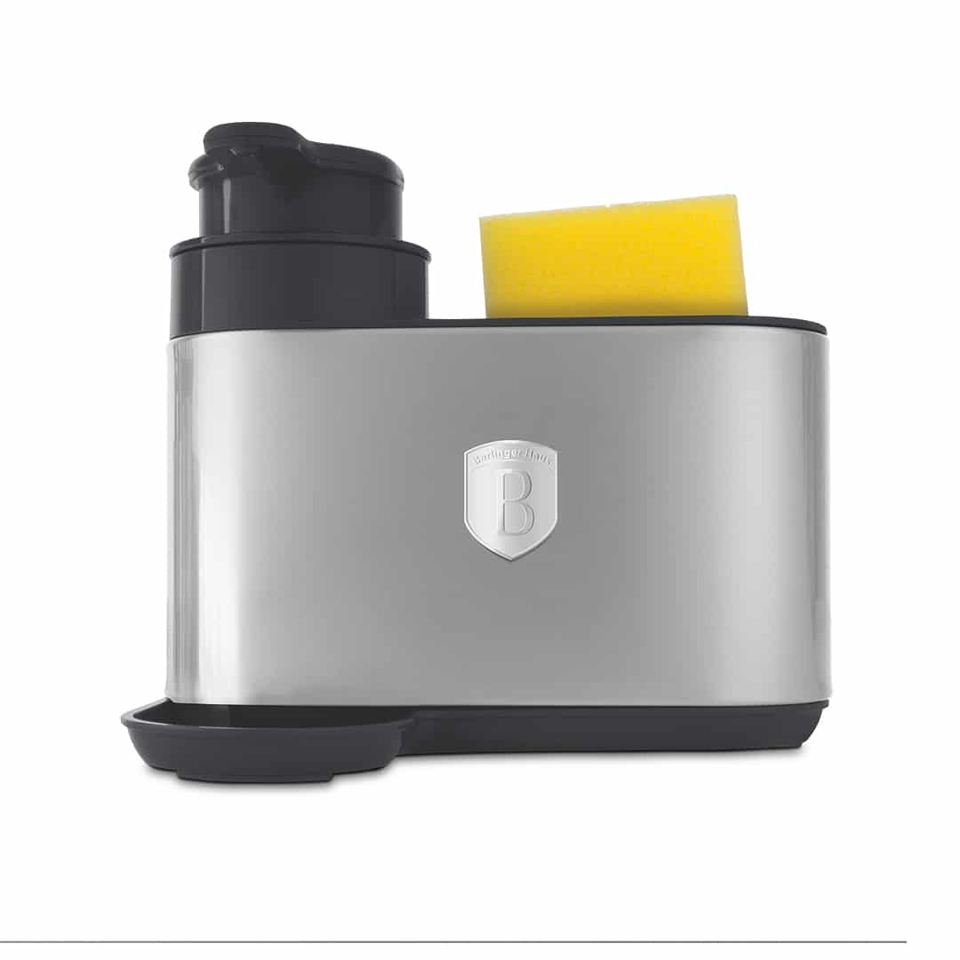 Soap Dispenser, 2-in-1 with Sponge Holder | Matt Anthracite | Berlinger Haus BH8935