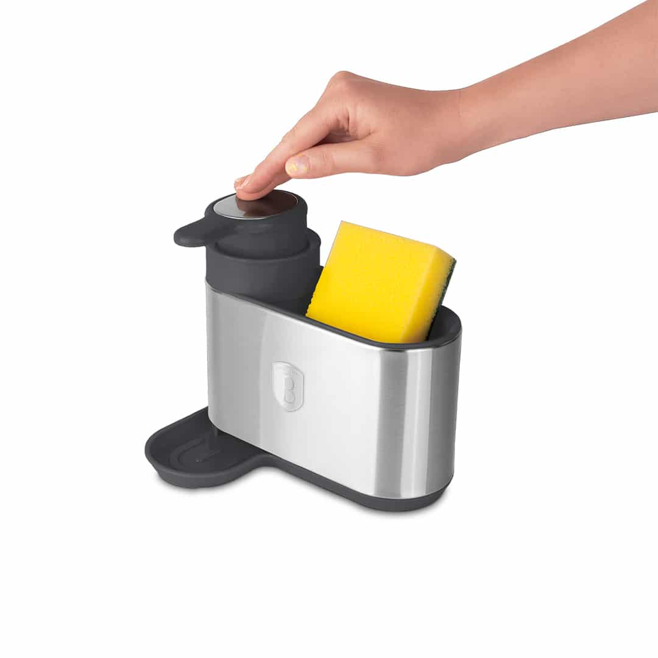 Soap Dispenser, 2-in-1 with Sponge Holder | Matt Anthracite | Berlinger Haus BH8935