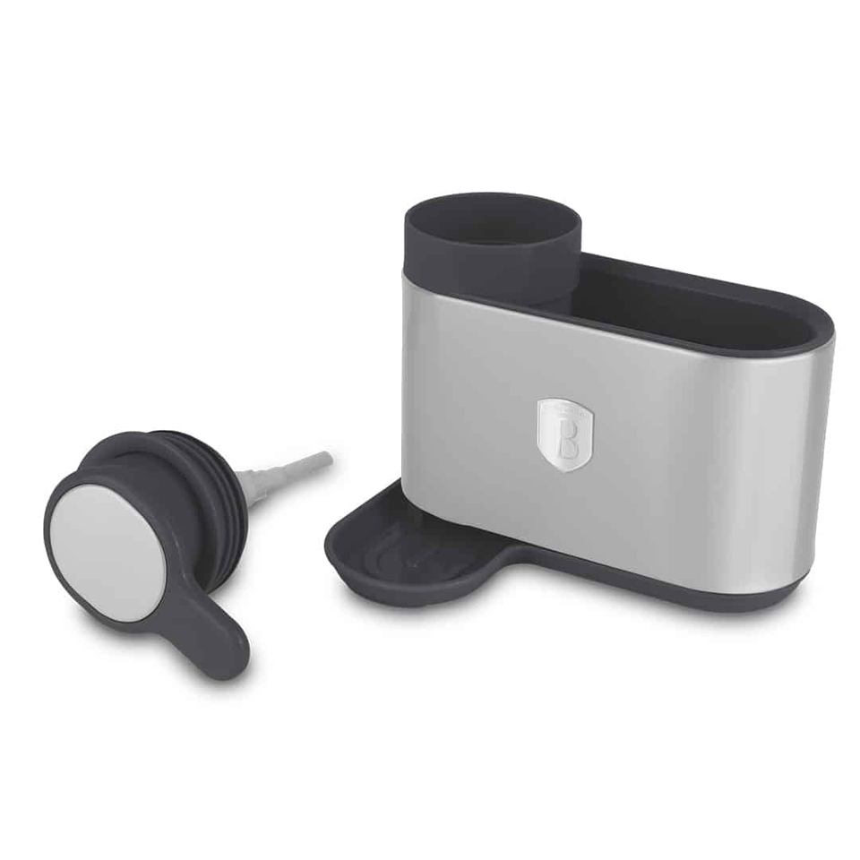 Soap Dispenser, 2-in-1 with Sponge Holder | Matt Anthracite | Berlinger Haus BH8935