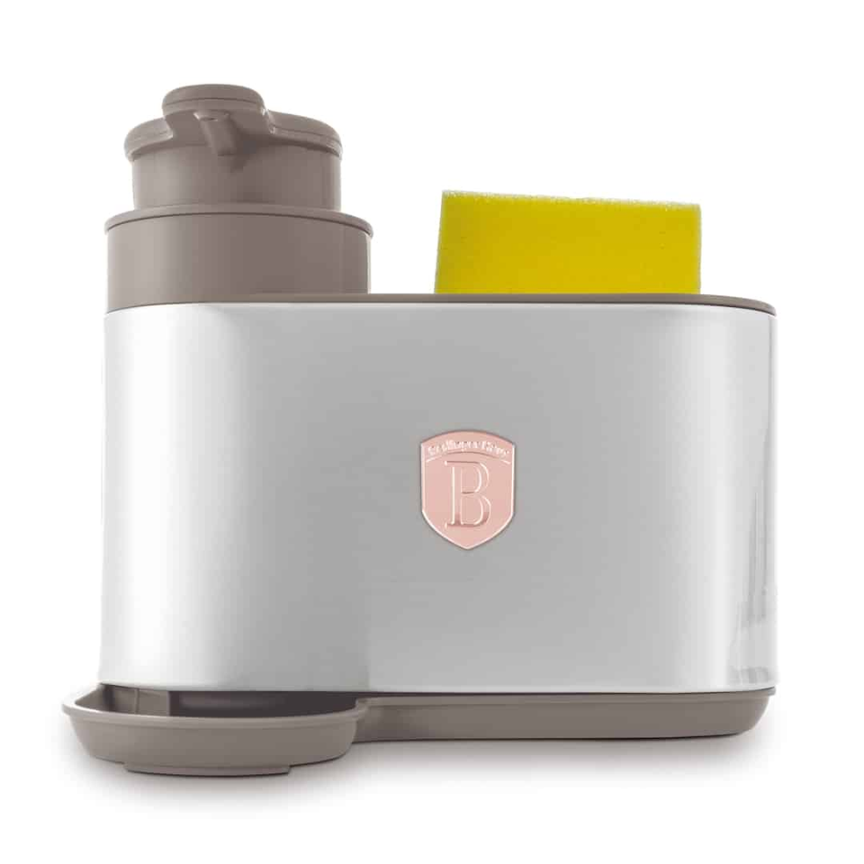 Soap Dispenser, 2-in-1 with Sponge Holder | Matt Taupe | Berlinger Haus BH8930