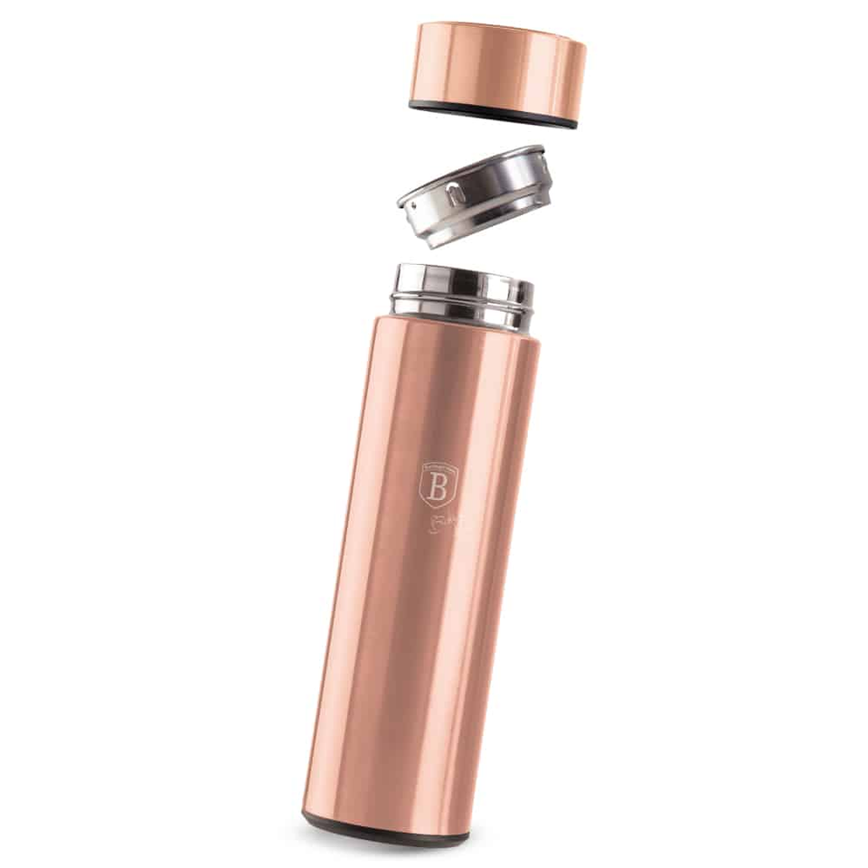 Drinking Bottle with LED Temperature Display, 450 ml | Rose Gold | Berlinger Haus BH7954