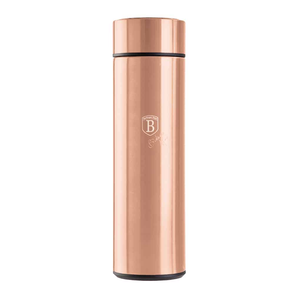 Drinking Bottle with LED Temperature Display, 450 ml | Rose Gold | Berlinger Haus BH7954