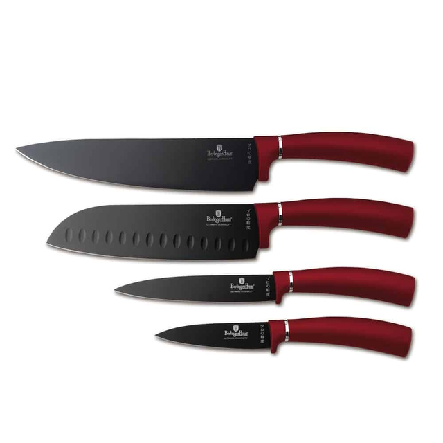 4-Piece Knife Set | Burgundy | Berlinger Haus BH2887