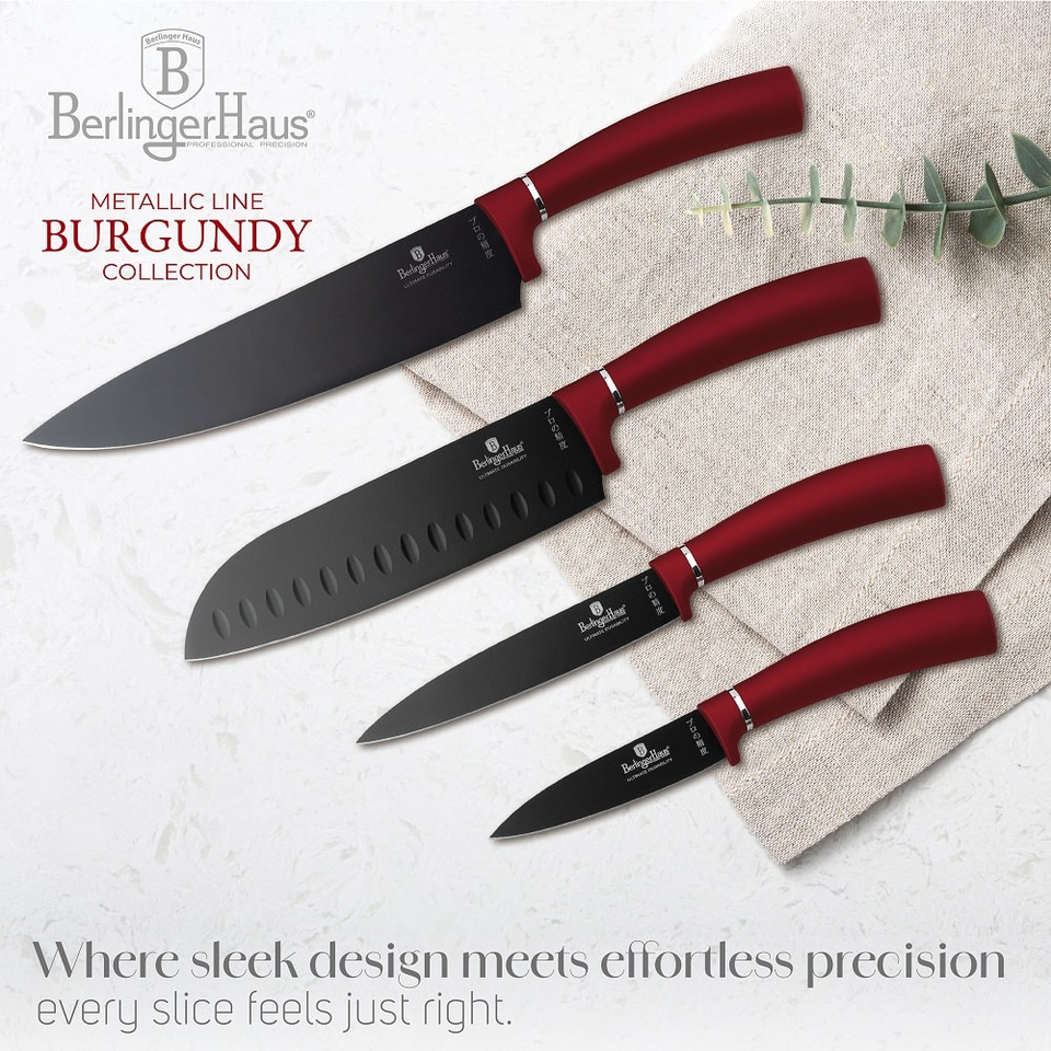 4-Piece Knife Set | Burgundy | Berlinger Haus BH2887