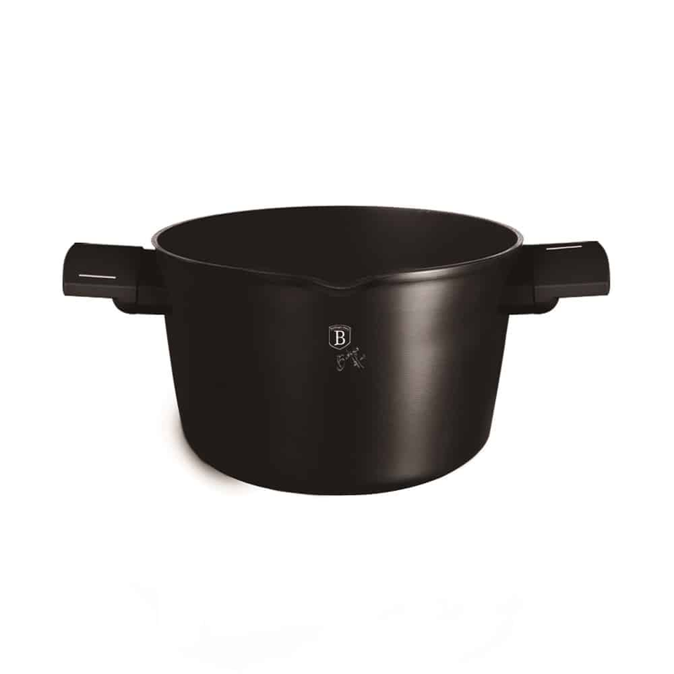Pasta & Rice Pot with Lid, Ø24 cm | 6L | Matte Black Collection | Berlinger Haus LPBH255